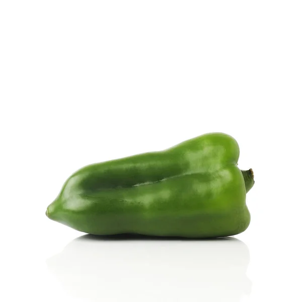 Zelená Paprika Sladká Paprika Paprika Izolované Bílém Pozadí Jedna Celá — Stock fotografie