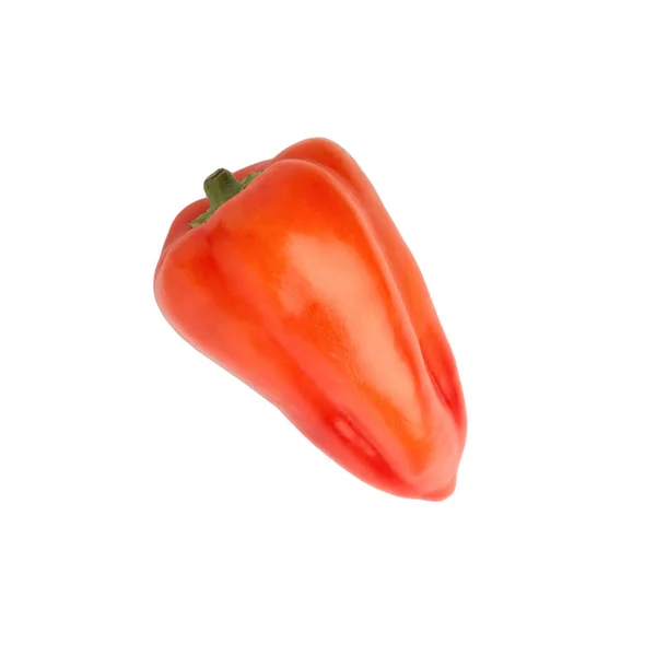 Rode Paprika Zoete Capsicum Paprika Geïsoleerd Witte Achtergrond Eén Hele — Stockfoto