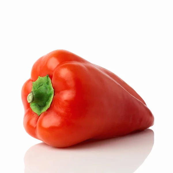 Röd Paprika Söt Capsicum Paprika Isolerad Vit Bakgrund Hel Färsk — Stockfoto