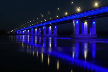 buz gece köprü nehir yansıma ışık