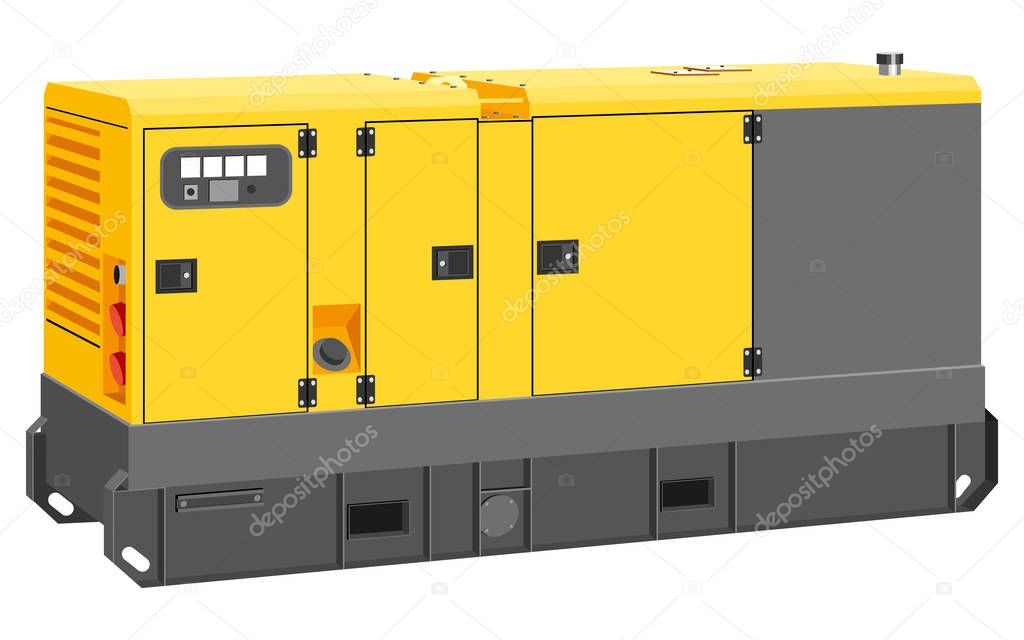 Illustration of a stationary diesel generator vector graphics