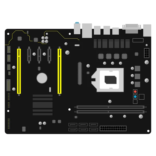 Schwarzes Motherboard für Bergbaubetrieb — Stockvektor