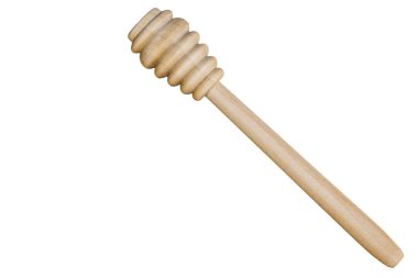 Ahşap bal dipper beyaz arka plan üzerinde izole