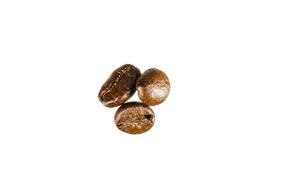 Three Coffee Beans Isolated White Background — Stock Photo, Image