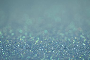 Mavi odaklanmış simli arka plan, parıltılı arkaplan, şenlikli bokeh arkaplan, mavi parıltılı şablon