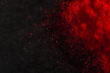 kırmızı ve siyah soyut arkaplan, kopya alanı ile şablon resim, canlı kırmızı arkaplan