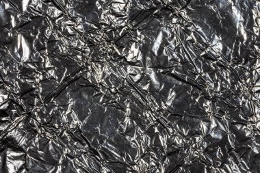 Buruşmuş gümüş alüminyum folyo, desenli soyut arkaplan