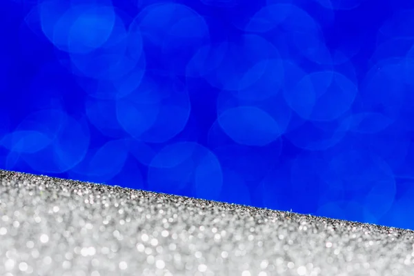 Blau Und Silber Festlichen Abstrakten Hintergrund Mit Bokeh Kopieren Raum — Stockfoto
