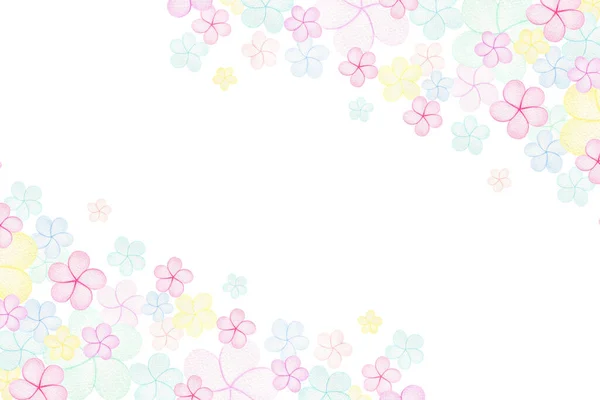 派对模板邀请函与紫苏花 可爱而简单的水彩花设计 紫苏花框 — 图库照片