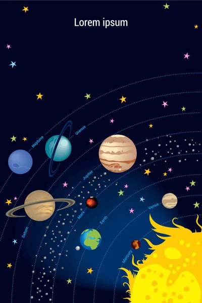 Set Vector Cartoon Planets Solar System Venus Mercury Earth Mars — Stockový vektor