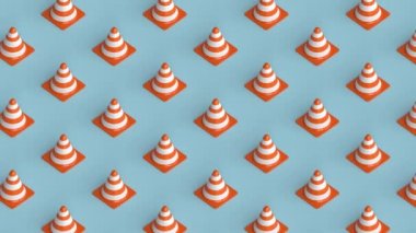 Yol konisi sorunsuz arka plan, 3d render