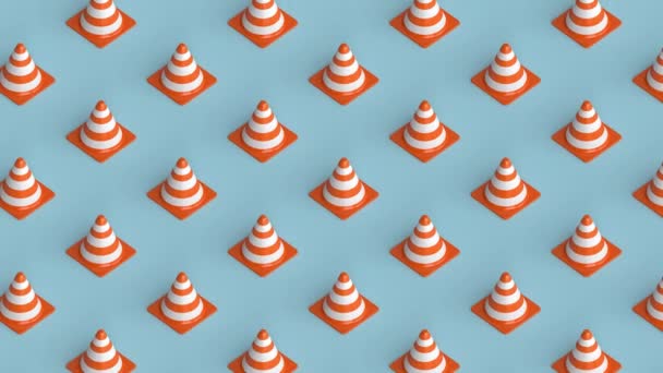 Road Cone Seamless Background Rendering — Stock Video
