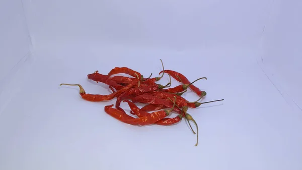 Dry chilli picture with white background.