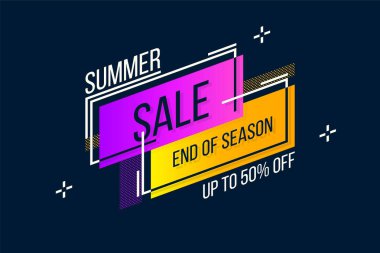 Düz doğrusal promosyon afiş, Soyut Tasarım, rozet, poster. 