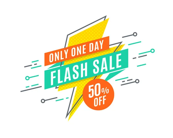 Banner promoção venda Flash, design plano, etiqueta de preço — Vetor de Stock
