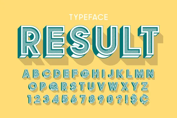 Vitage 3d дизайн шрифту, алфавіт, літери — стоковий вектор