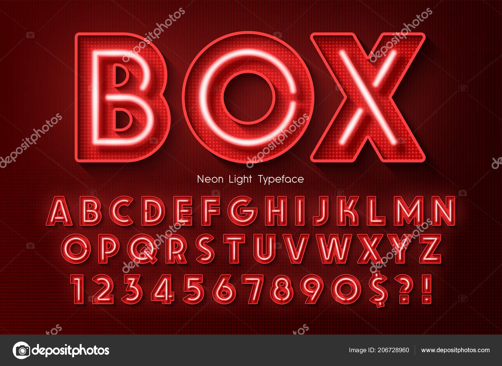 Download Neon Light 3d Alphabet Extra Glowing Font Vector Image By C Revelstockart Vector Stock 206728960