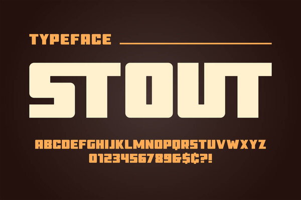 The Stout heavy display font design, alphabet, typeface, letters