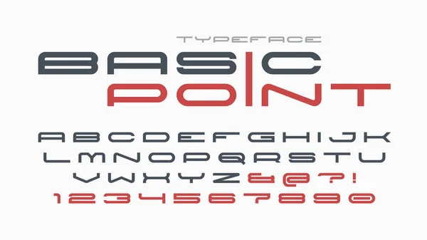 Futuristisches und technografisches Schriftdesign, Alphabet — Stockvektor