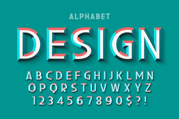 Початковий шрифт відображення з графіками, абеткою, літерами — стоковий вектор