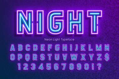 Neon ışık alfabesi, ekstra parlak yazı tipi türü