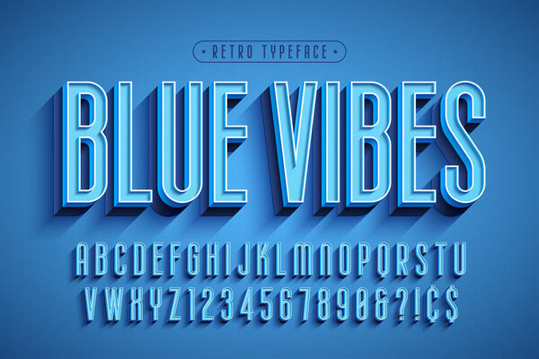 Конструкция шрифта сжатого трехмерного дисплея, буквы
