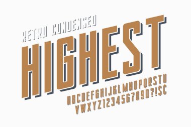 Yoğun basit ekran yazı tipi tasarımı, alfabe, yazı