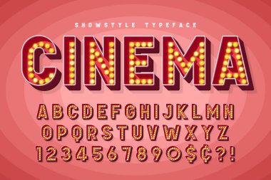 Retro sinema yazı tipi tasarım, kabare, Broadway harfler