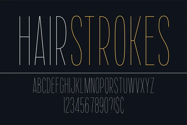 Thin vector decorative bold font design, alphabet — Stock Vector
