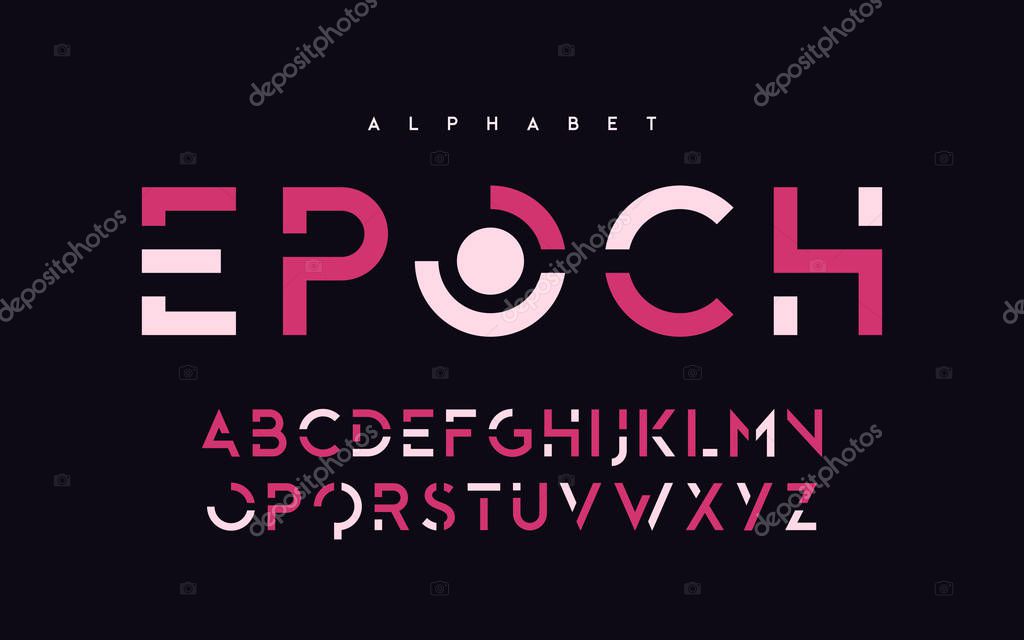 Stylized uppercase letters, alphabet, typeface, font typography Vector illustration
