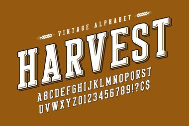 Retrol vektör 3d tasarım alfabesi, yazı tipi, yazı tipi, mektuplar