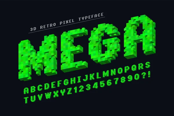 Pixel vector font design, estilizado como em jogos de 8 bits . —  Vetores de Stock