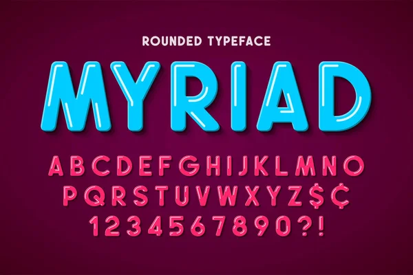 Flat bubble comical font design, colorful alphabet, typeface — Stock Vector