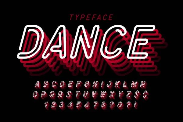 Neon ışık 3d alfabesi, ekstra parlak yazı tipi.