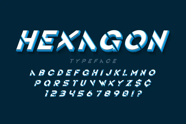 Stencil alphabet futuriste de science-fiction, jeu de caractères créatifs . — Image vectorielle
