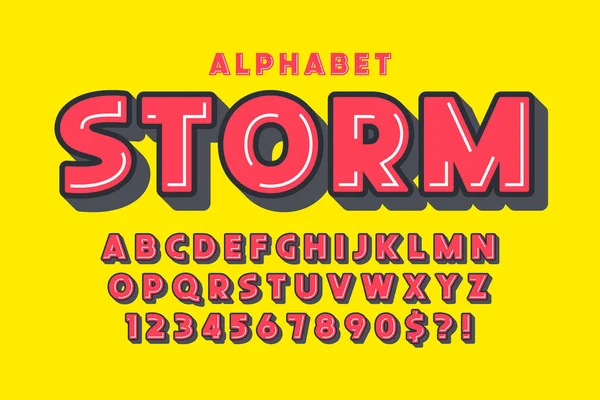 Projeto de tipo cômico bolha plana extra ousada, alfabeto colorido —  Vetores de Stock