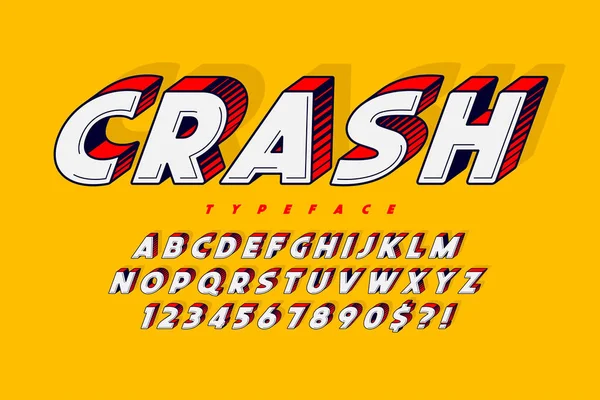 Modern 3d komik yazı tipi tasarım renkli alfabesi — Stok Vektör
