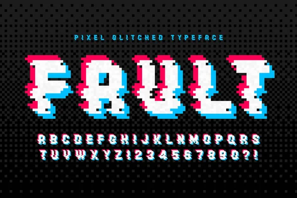 Design de alfabeto vetorial Pixel, estilizado como em jogos de 8 bits. —  Vetores de Stock