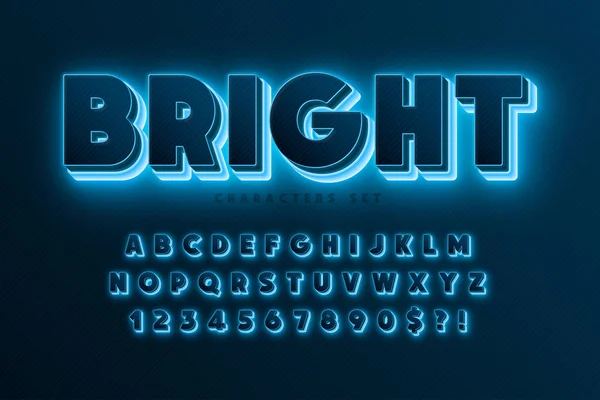Футуристический научно-фантастический алфавит, сверкающий космос — стоковый вектор
