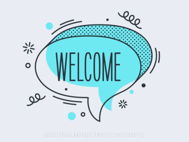 Doğrusal tanıtım pankartı şekil şablonu, renkli etiket.