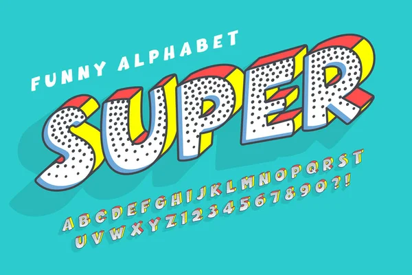 Diseño de alfabeto original cómico de moda, colorido, tipografía. — Archivo Imágenes Vectoriales
