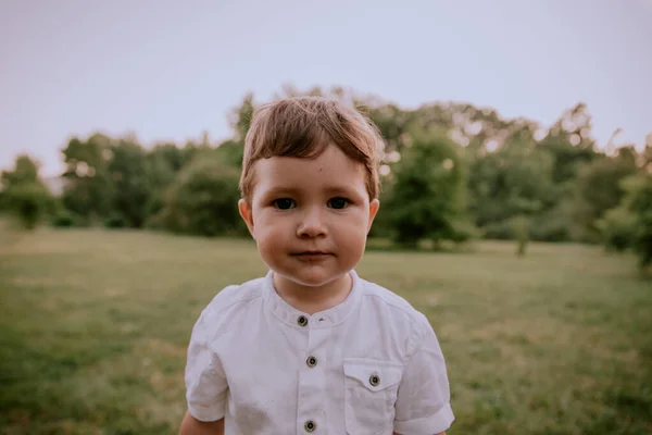 Das Porträt eines süßen kleinen Jungen — Stockfoto