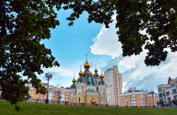 Igreja Ortodoxa Uma Noite Verão Kiev — Fotografia de Stock