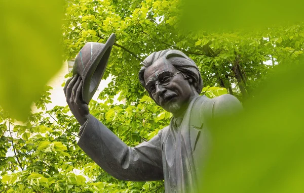 Monument Voor Joodse Schrijver Sholem Aleichem Het Centrum Van Kiev — Stockfoto