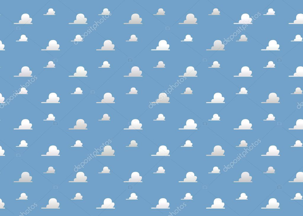 Clouds wall - Baby Room Background