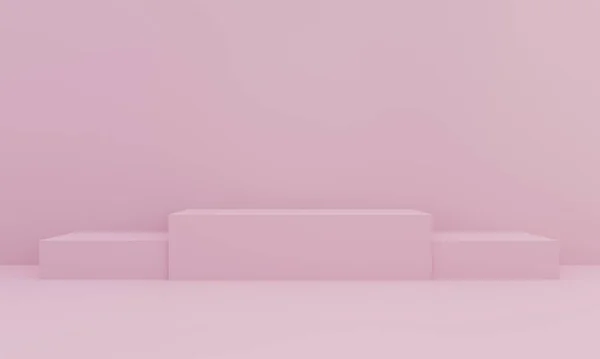 Kürsü, kaide veya platform pembe arkaplanı aydınlatır