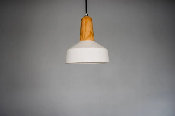Keramická Lampa Bílé Hnědé Šedé Stěny — Stock fotografie