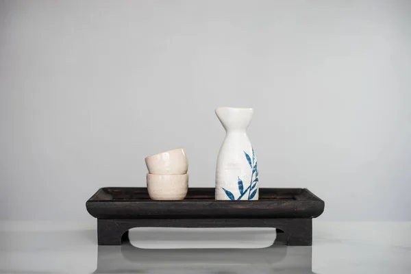 Primer Plano Conjunto Bebida Sake Japonés — Foto de Stock