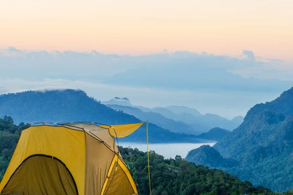 Gelbes Zelt Doi Ang Khang Ang Khang Mountain Chiang Mai — Stockfoto