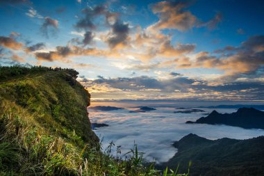 Mountain at Phucheefa,Chiangrai eyaleti, Tayland'ın kuzeyi.